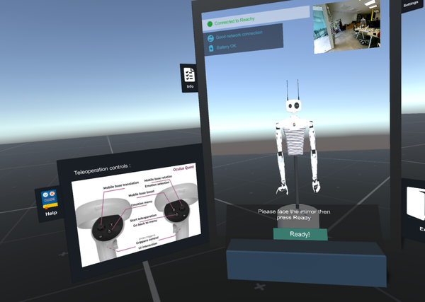 Help panel in VR transition room