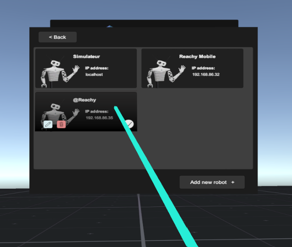 Select robot to connect