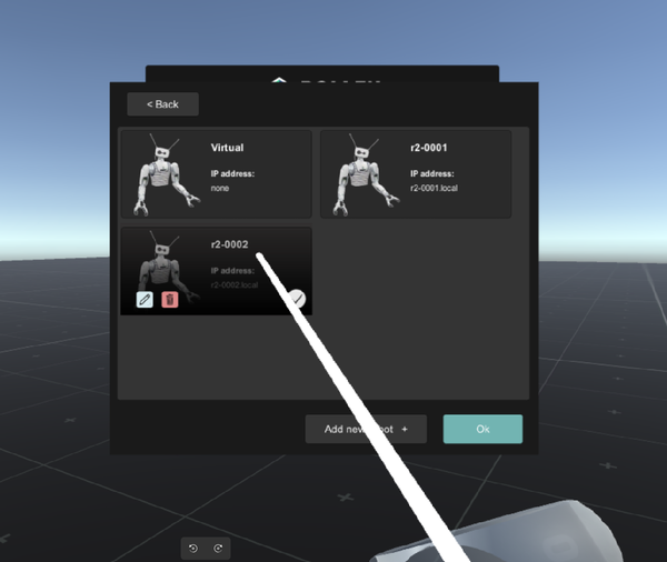 Select robot to connect